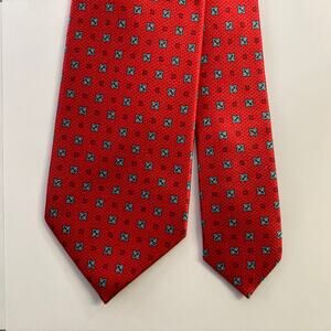 DOLCEPUNTA Red Blue Silk Foulard Tie